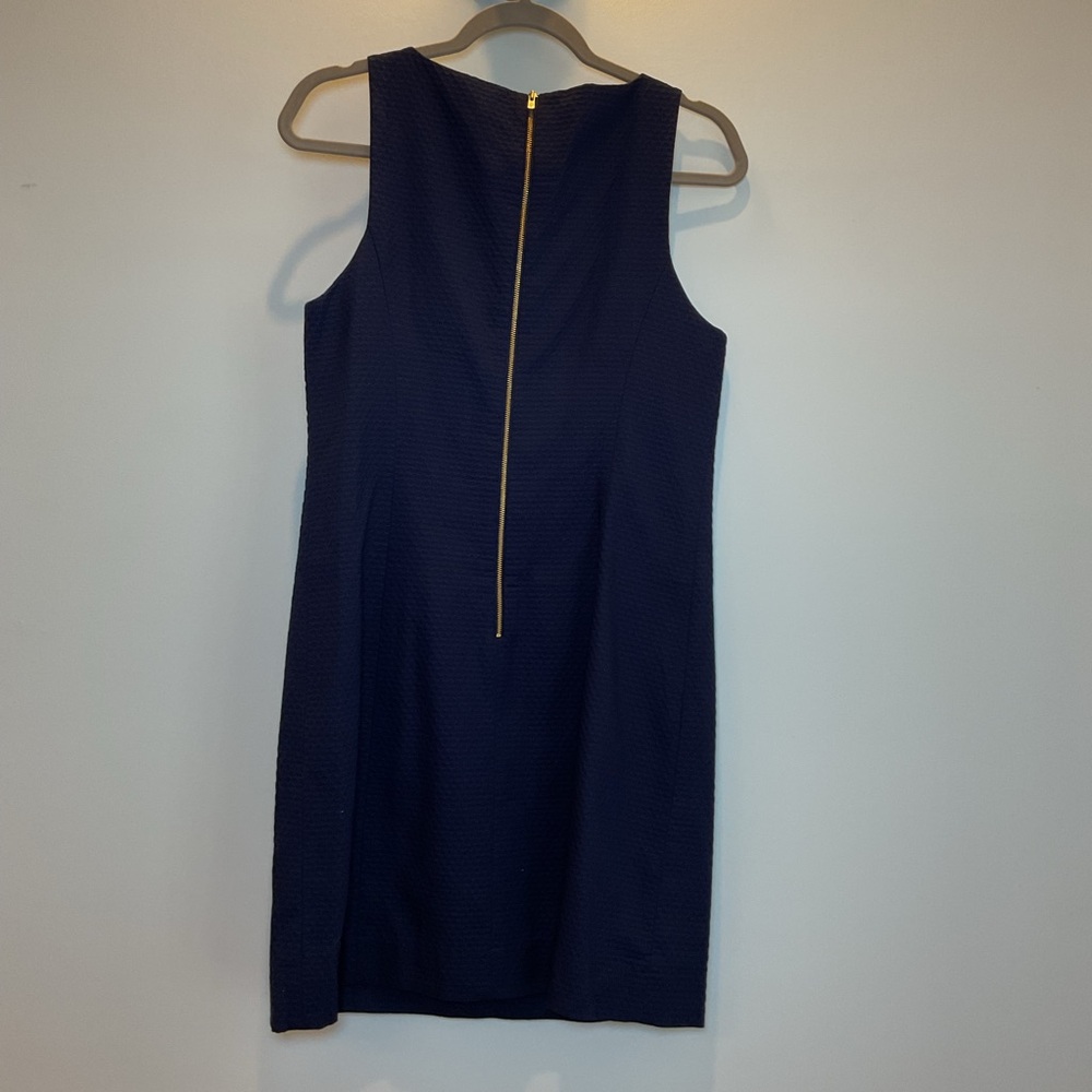 Lilly Pulitzer Gabby Shift Dress True Navy Embellishedโ Neckline Size 8 NWT - Picture 4 of 9